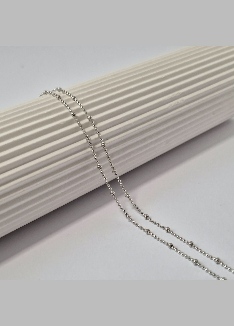 Серебряная цепочка см жемчужное плетение колье с шариками серебро 925 пробы Родированное 808р1/40 2.40г No Brand (323223217)