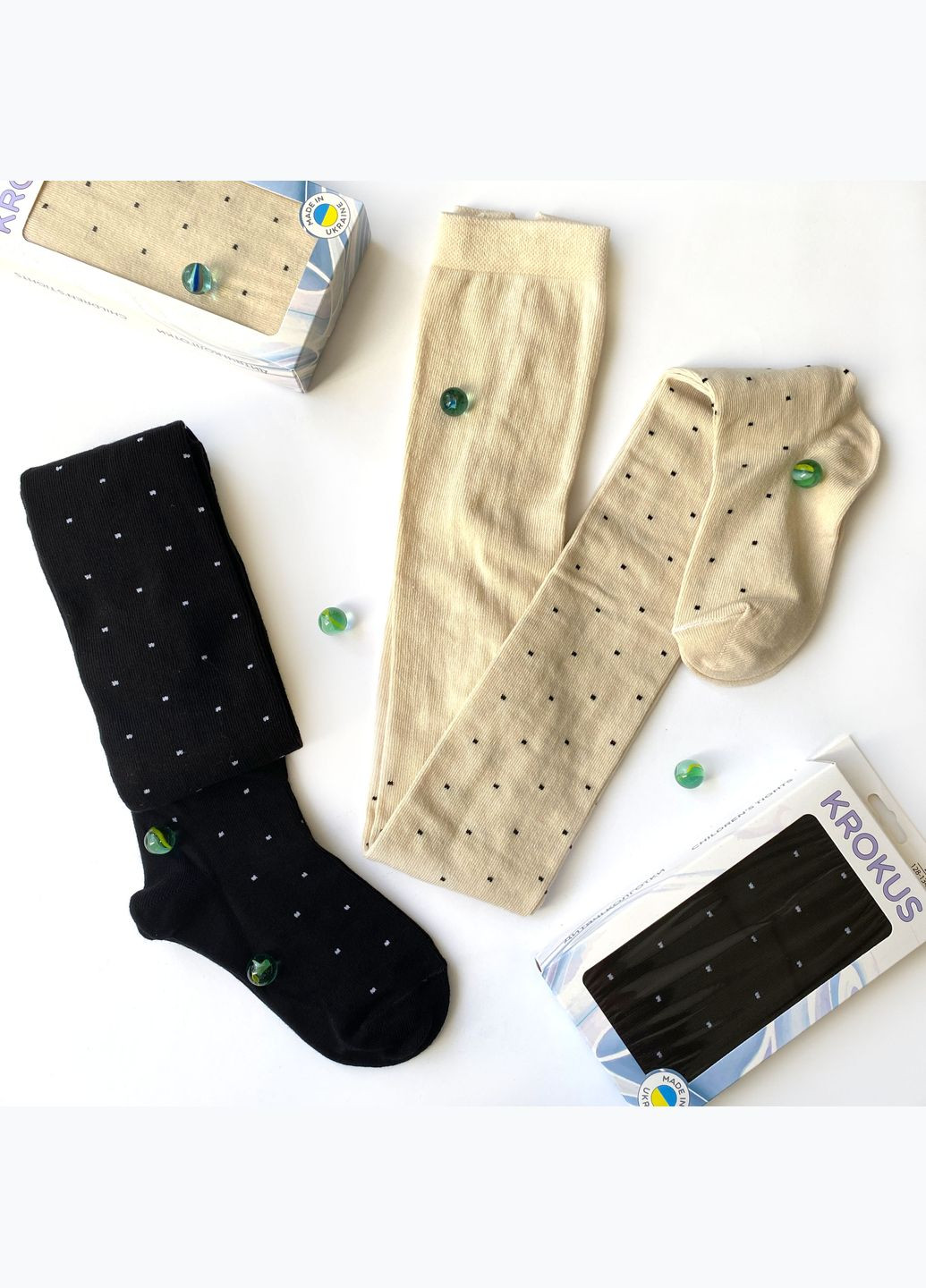 Детские колготки. Точки. Размер 20, рост (128-134 см). Цвет: Черный. Крокус (338427365)