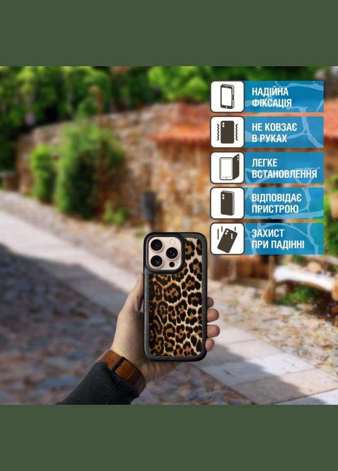 Шкіряна накладка ExBacker для Apple iPhone 16 Pro Max Леопард пони (78128) Stenk (316651290)