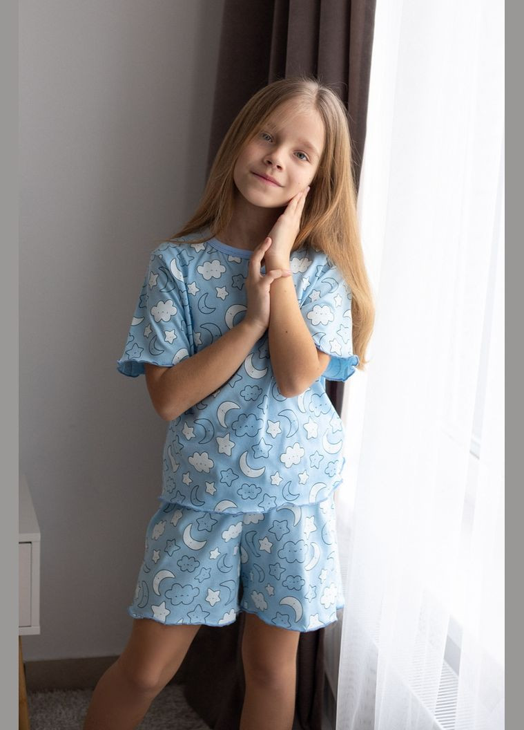 Комбинированная пижама для девочек 02-1204-01 134 см звезды Авекстекс