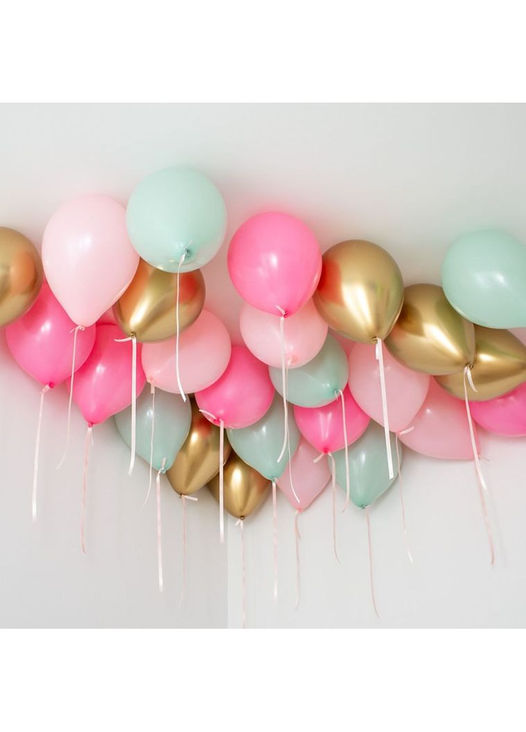 Набор 25 шаров под потолок Праздничный день Розовый и Хром золото No Brand (360560108)