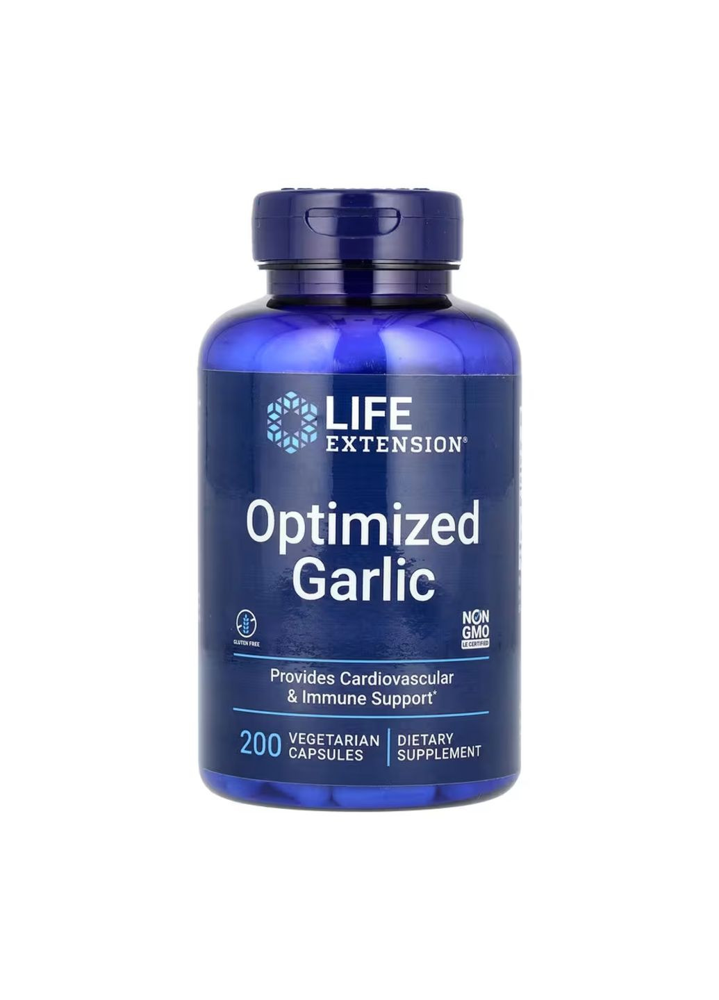 Біологічно активна добавка для імунітету Optimized Garlic 200 капсул Алліцинний потенціал 10000 част./млн Life Extension (367957563)