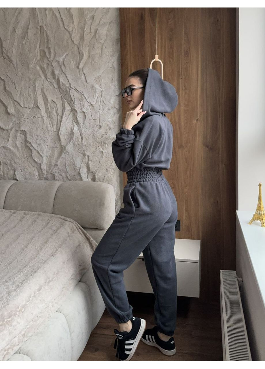 Жіночий флісовий комбінезон Osoblyva комбінезон-брюки графітовий