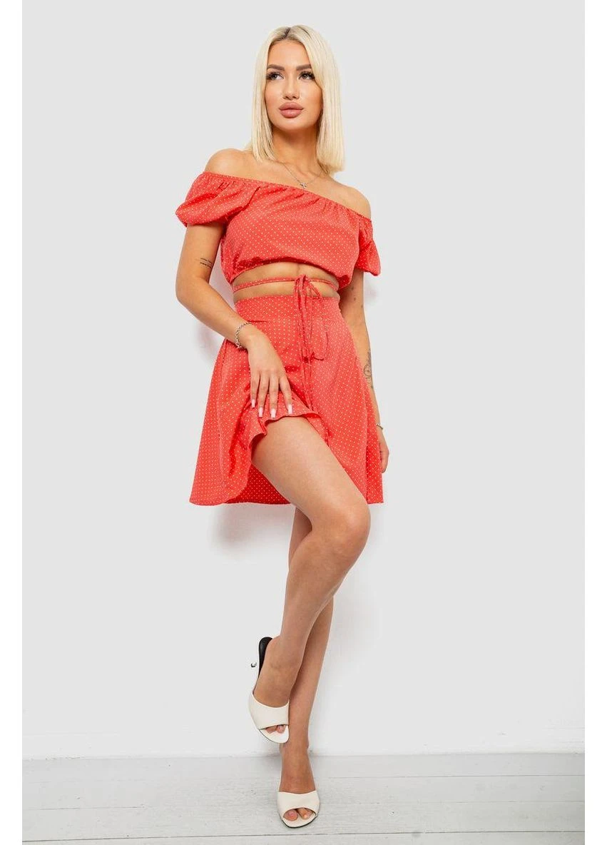 Костюм женский топ и юбка с принтом в горох,, 257R758-1 No Brand (394990536)