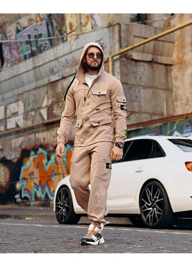 Костюм спортивний беж Stone Island (364858895)