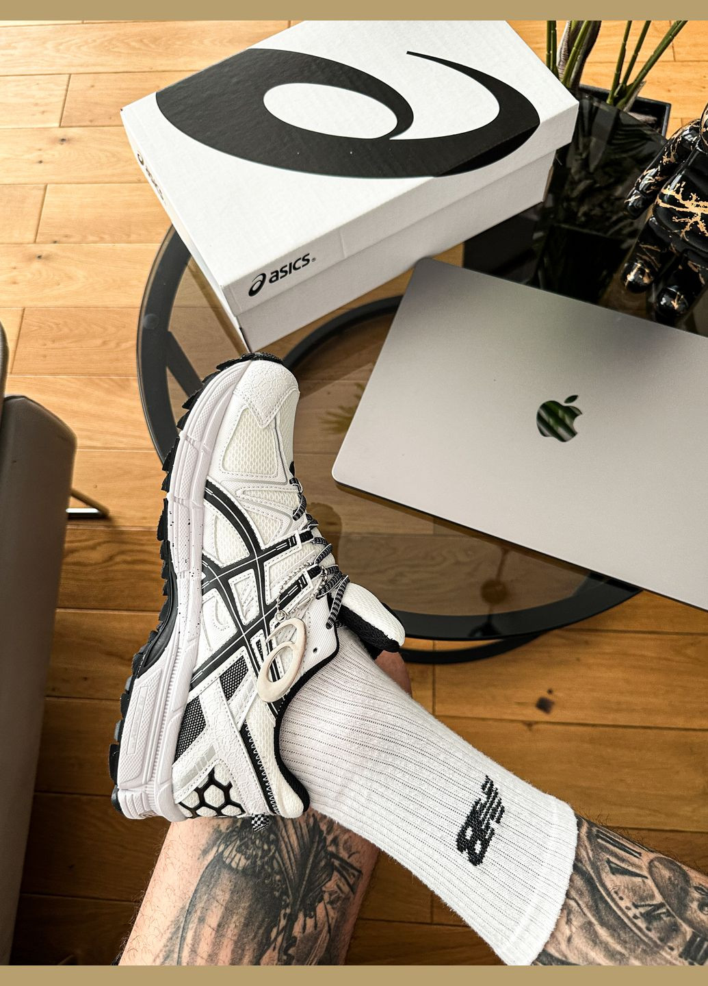 Білі Осінні кросівки чоловічі і жіночі asics gel-kahana 8 white black | асікс гель-кахана 8 білі чорні No Brand