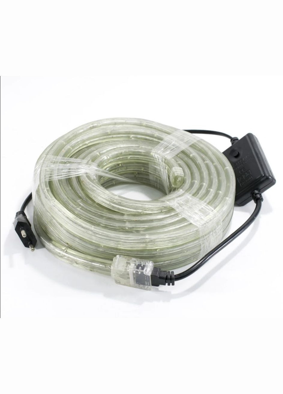 Уличная гирлянда лента-шланг 8м ТЕПЛЫЙ БЕЛЫЙ 8 режимов свечения, каучук Po Fanu (311507387)