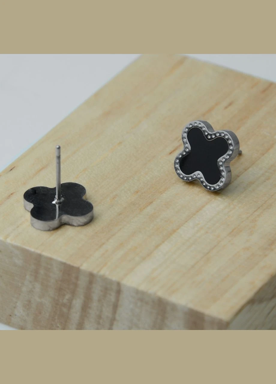 Сережки-гвоздики жіночі з нержавіючої сталі "Clover Studs" (Пара) Royal (308359741)