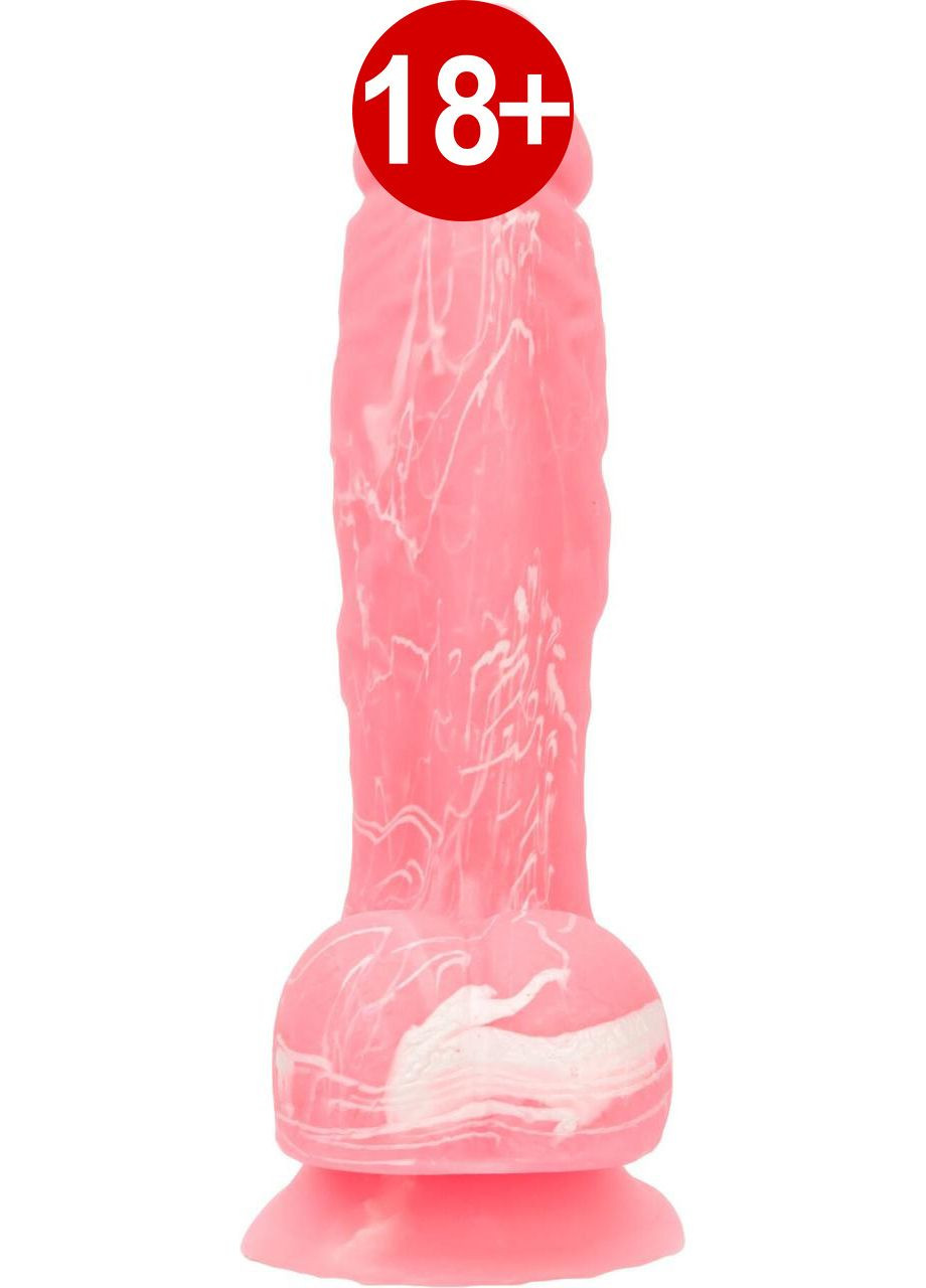 Светящийся в темноте фаллоимитатор - BRANDON - 7.5" - PINK G.I.D. /W PB, 19 см, силикон ADDICTION (303903485)