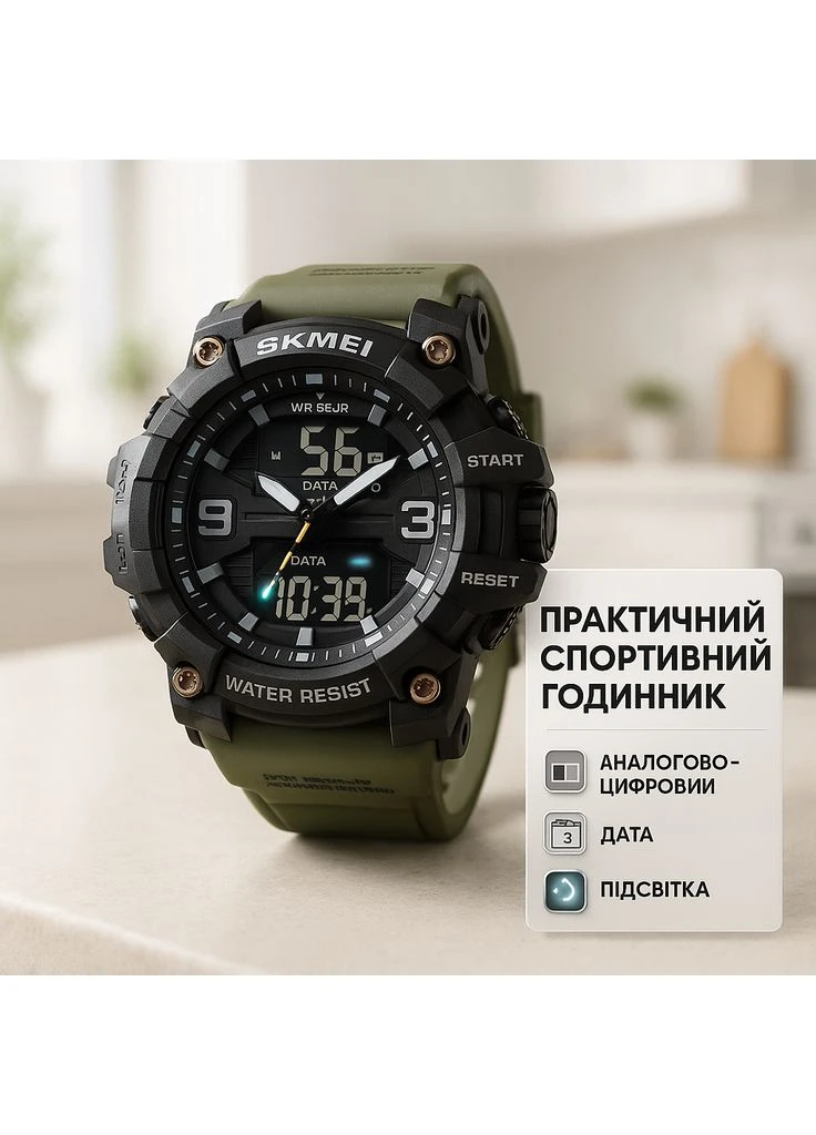 Рыбацкие часы SKMEI 2222AG, Стильные тактические часы для мужчин Тактические для зсу SX-75 No Brand (402245574)