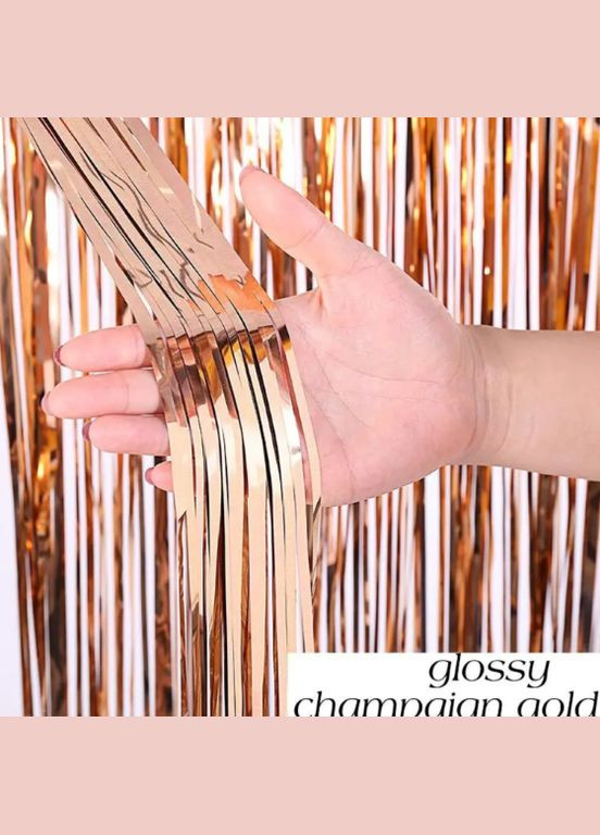 Дождик для фотозоны 2 м на 1 м шампань Jannet Дощик (316430771)