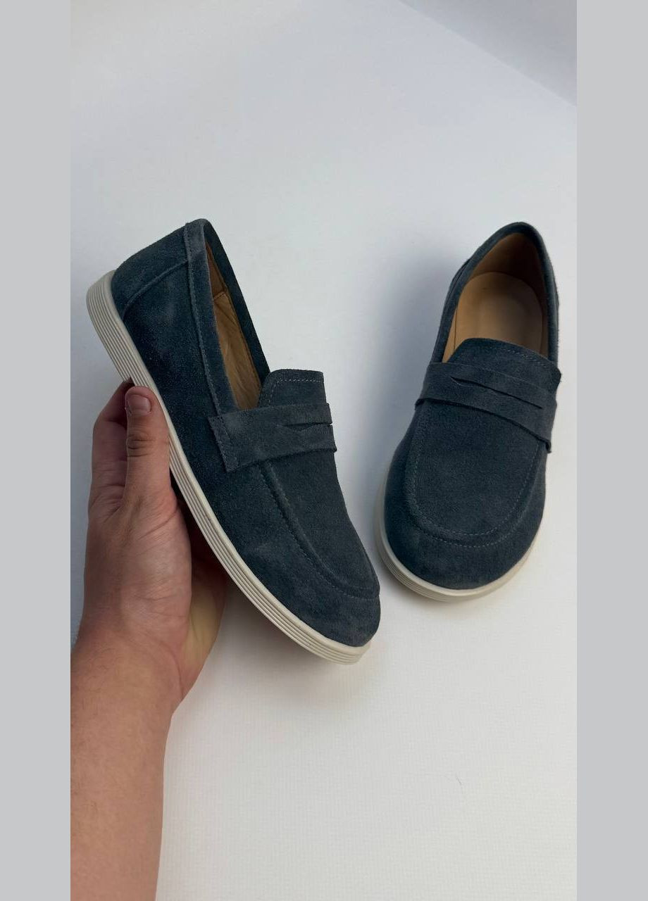 No Brand Женские базовые замшевые лоферы туфли качественные (1944) лоферы серый з натуральная замша, — демисезон (320765163)