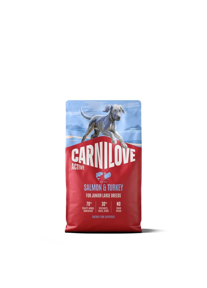 Корм сухий Active Salmon & Turkey Junior Large Breed для молодих собак великих порід лосось та індичка 4 кг Carnilove (397611591)