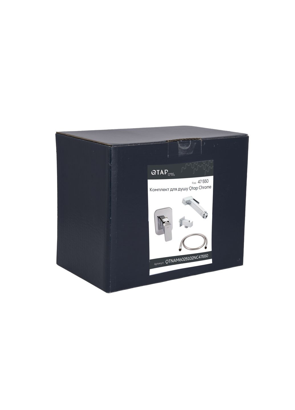 Комплект для душа Namesti Chrome: Смеситель QTNAM6025102NC + Шланг QTHADPVC120C + Лейка QTCRMB120 + Подключение QTCRMBH130 Qtap (391122646)