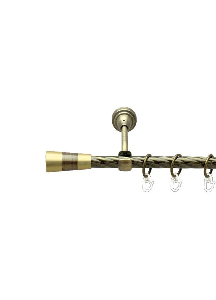 Карниз Валео металевий однорядний відкритий скручена труба Антик 16 мм 200 см (00-00022290) ORVIT (300688820)