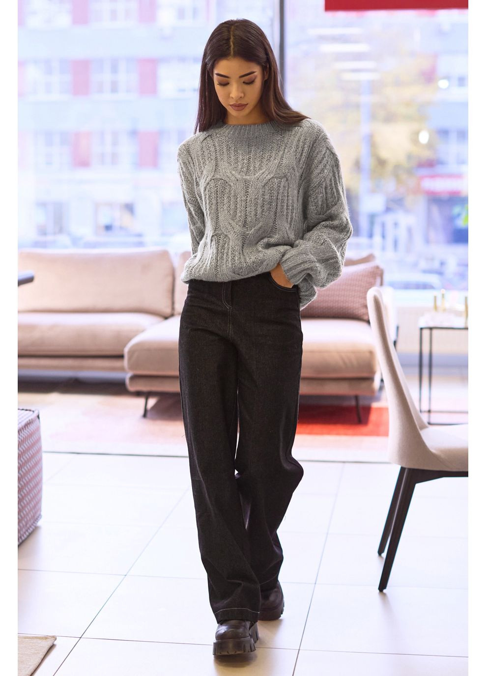 Серый демисезонный джемпер s851.5010 Seventeen