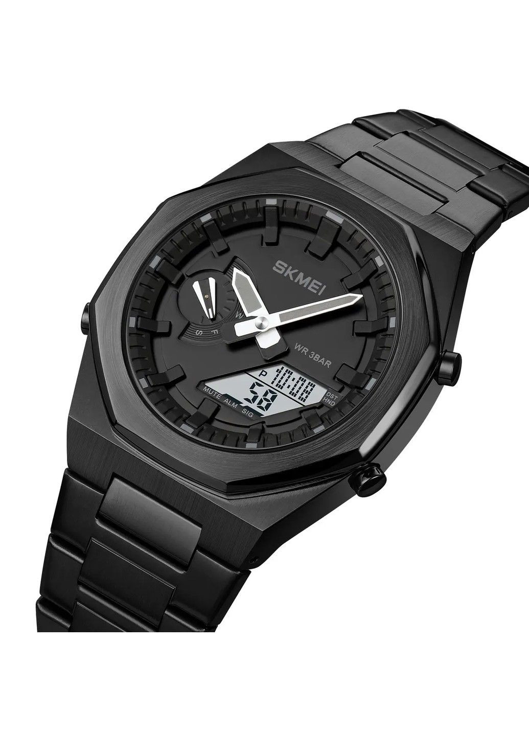 Мужские наручные часы на стальном браслете 1816 (Черный) Skmei (314483621)