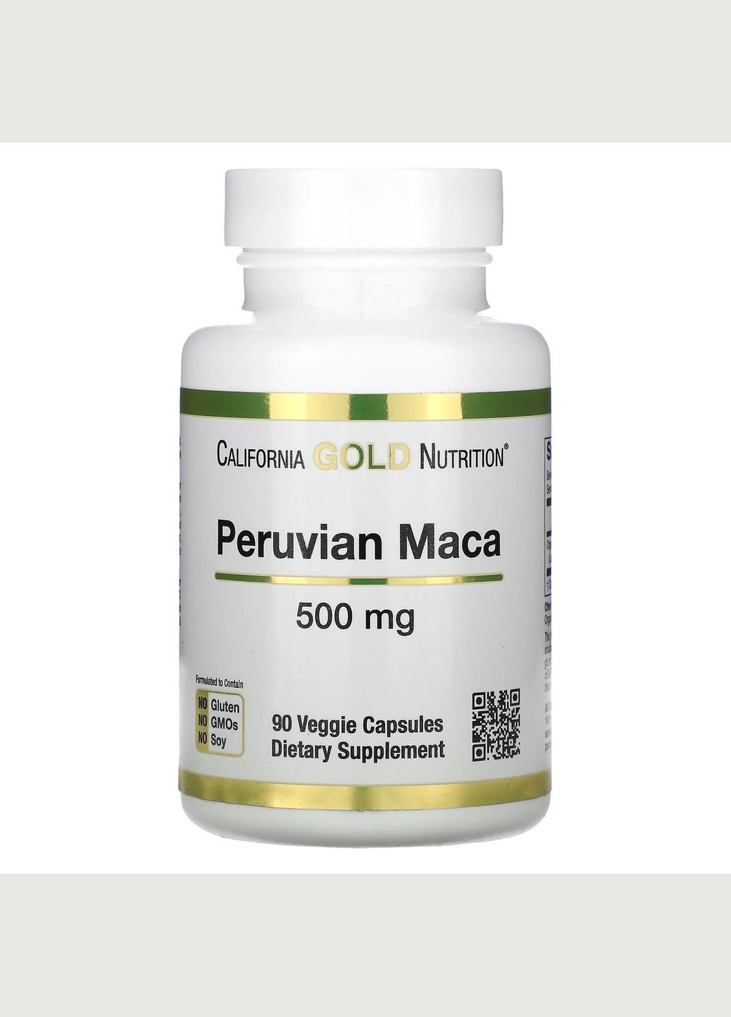 Мака перуанская 500 мг Peruvian Maca для энергии и хорошего самочувствия 90 капсул California Gold Nutrition (263517341)