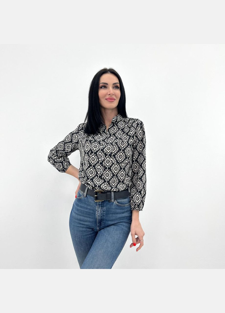 Чёрная женская блуза с принтом Fashion Girl