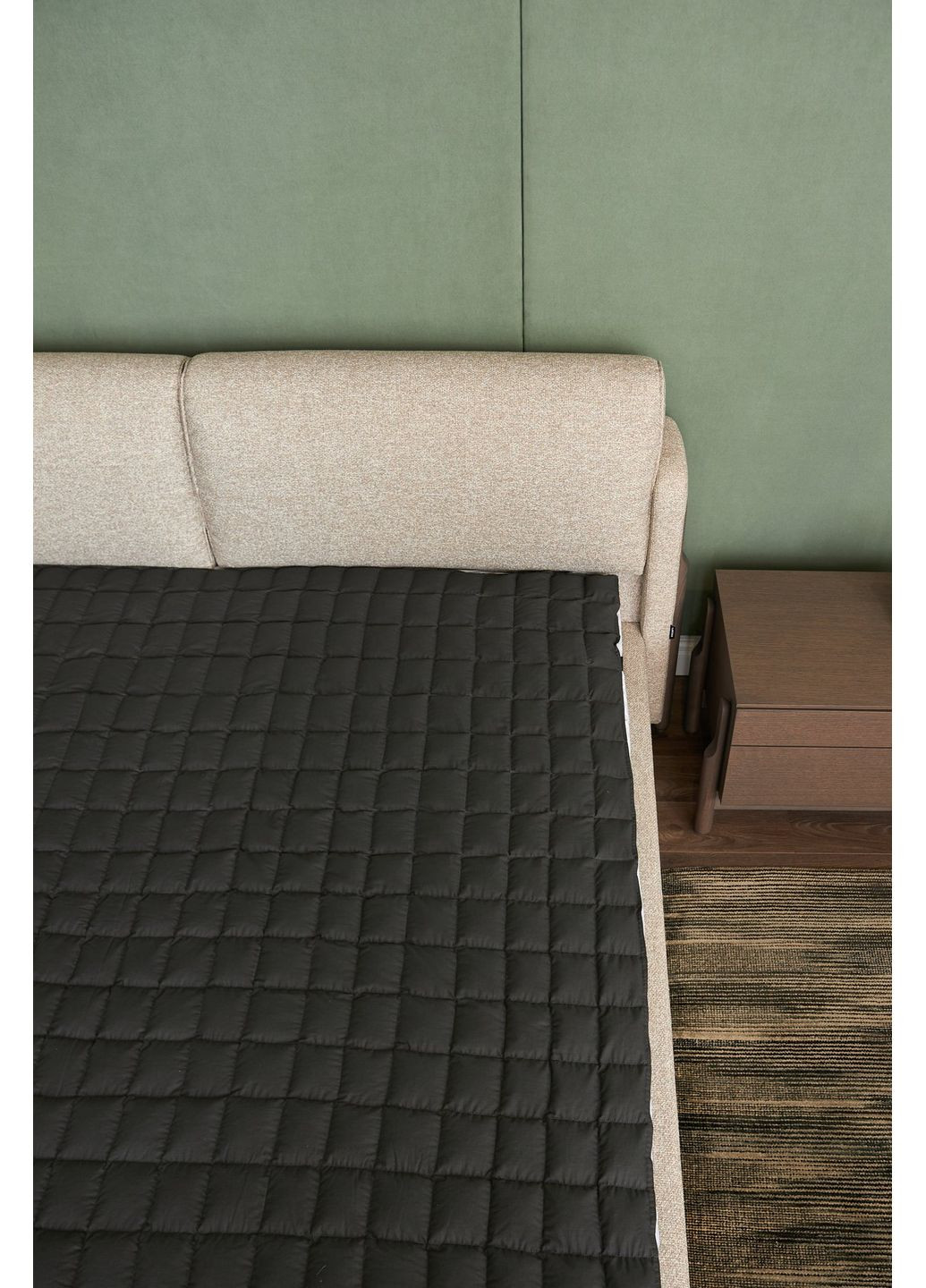 Ортопедический матрас – наматрасник с био наполнителем, дышащий с эффектом релакса. 140 на 200 см. Черный. Ekko Seat (353719021)