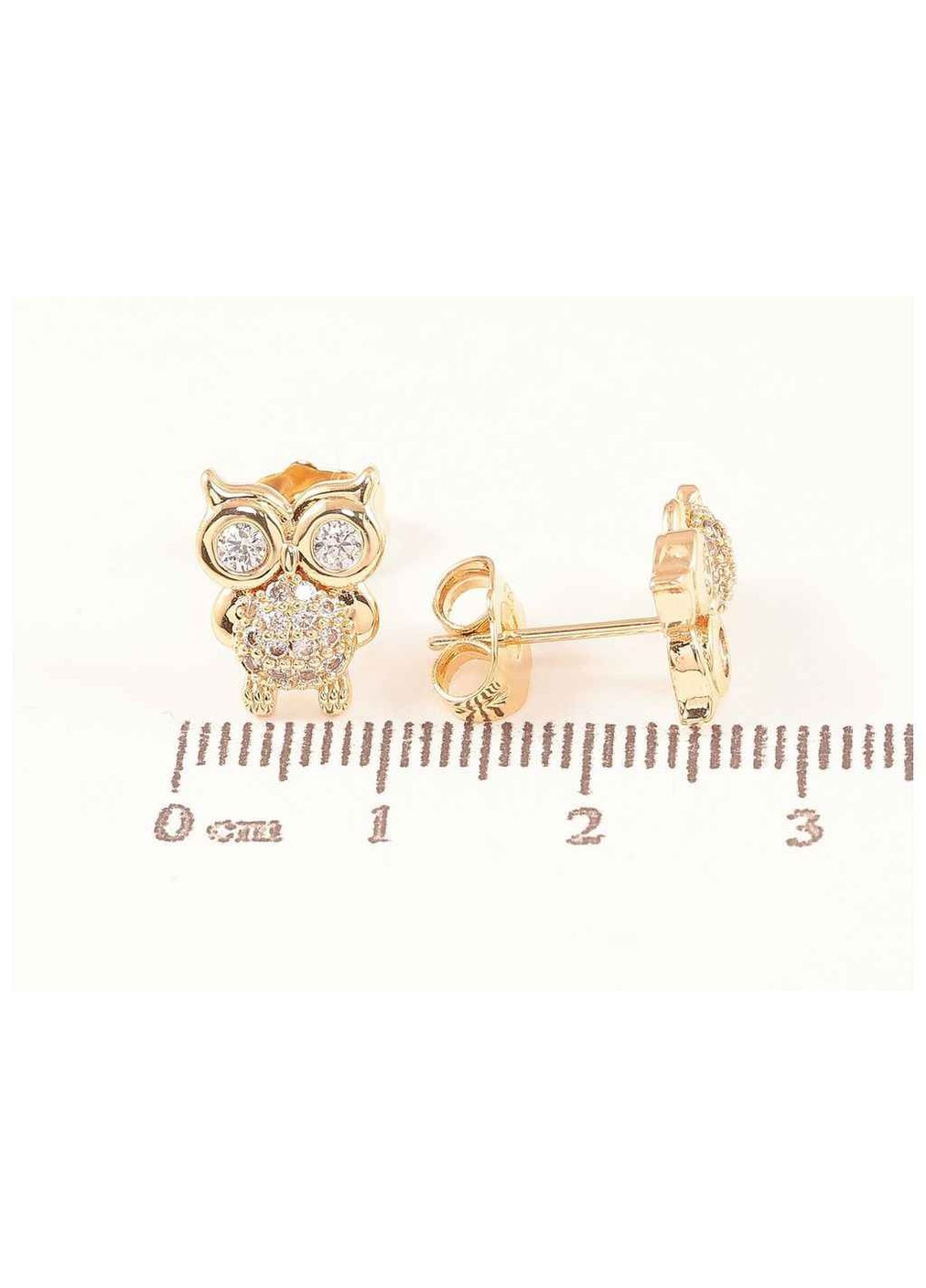 Сережки пусети позолота 18K «Сови» 280264 Xuping Jewelry (356456445)
