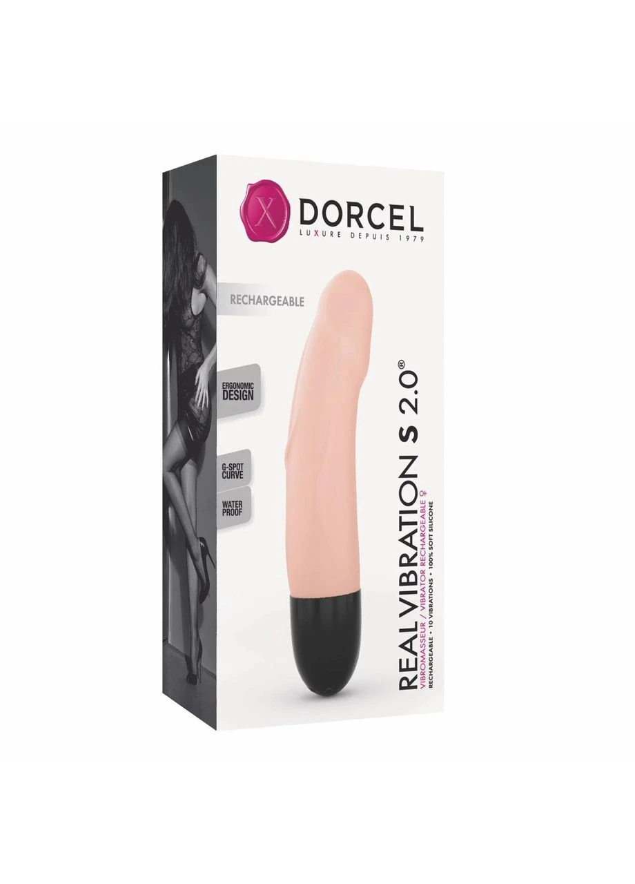 Вибратор Real Vibration S Flesh 2.0, диаметр 3,7см, перезаряжаемый, для точки G Dorcel (383078216)