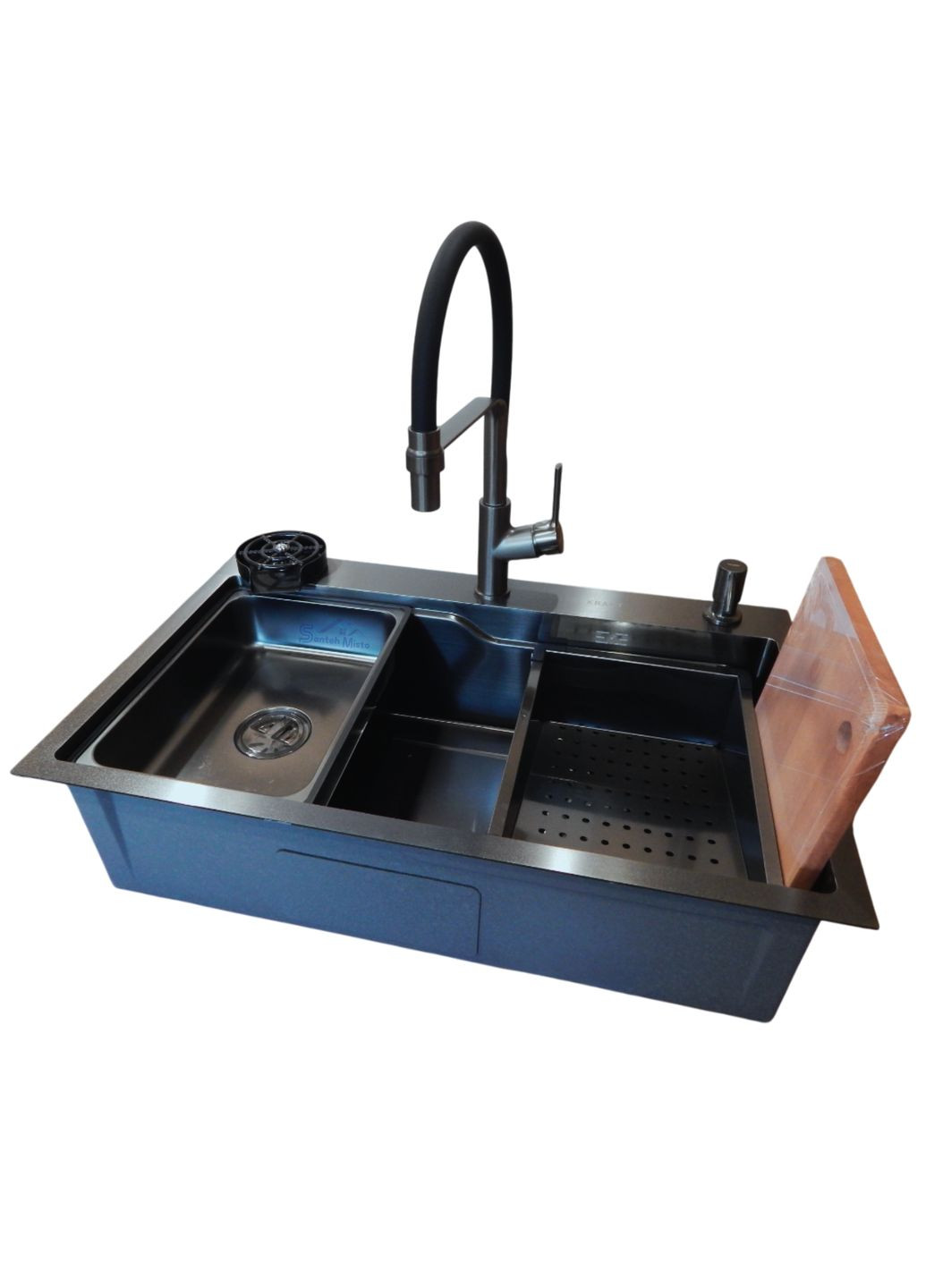 Комплект кухонної мийки HM 7546 NANO BLACK Kraft (349512643)