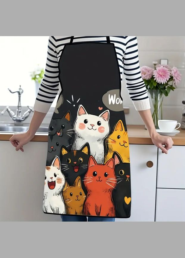 Фартук передник кухоный жеский с милым принтом Котики. No Brand (346269264)