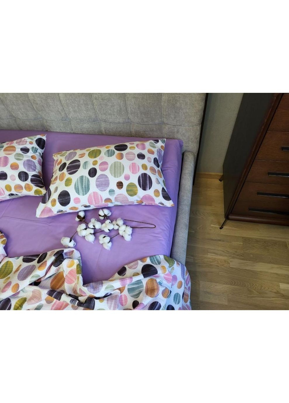 Постільна білизна Карамелька фіолет., ранфорс гофра (жатка) Полуторний розмір, наволочки 70/70 No Brand (364217611)