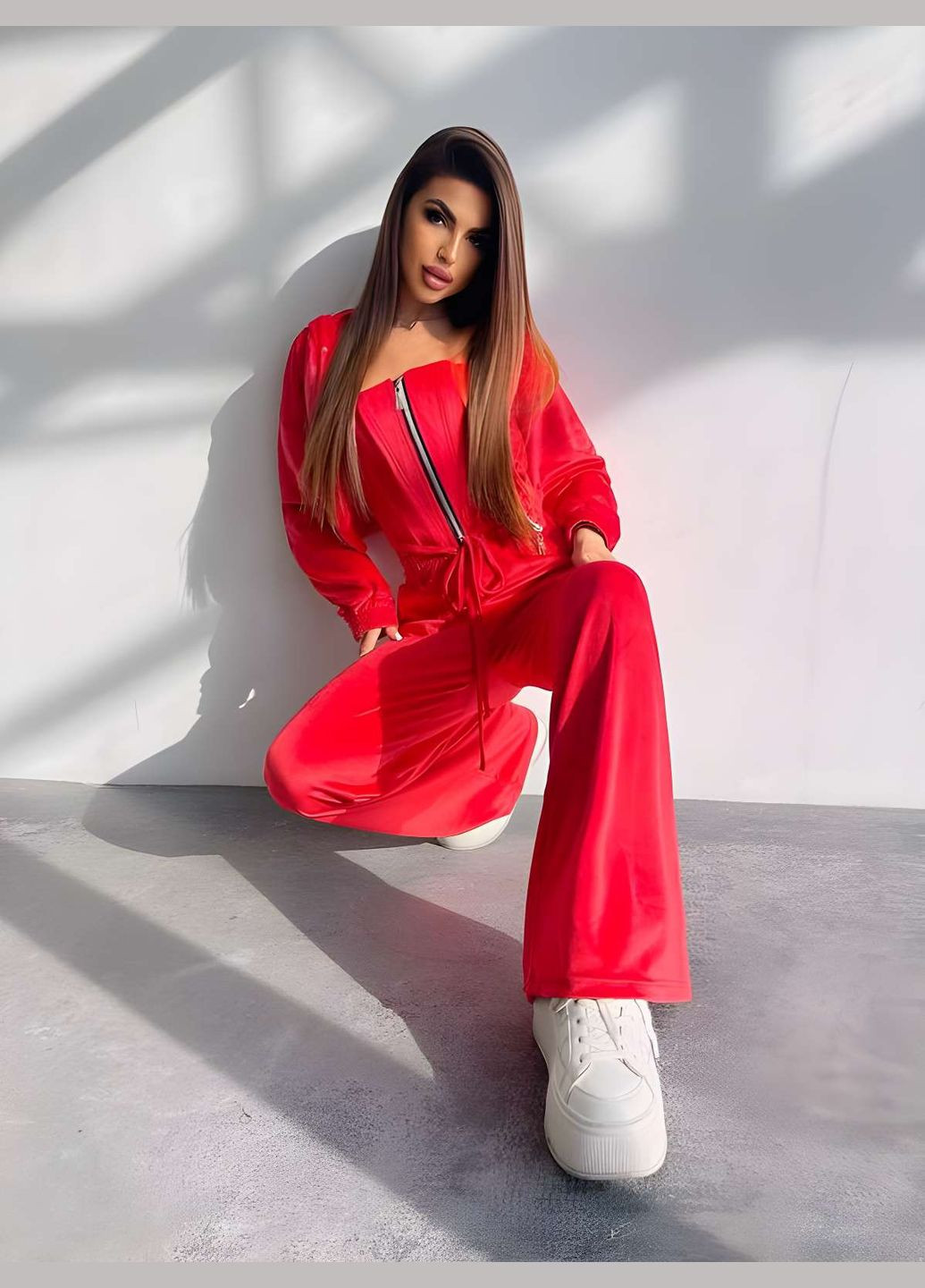 М'який велюровий костюм трійка з корсетом, жіночий спортивний костюм на весну з... No Brand (331283900)