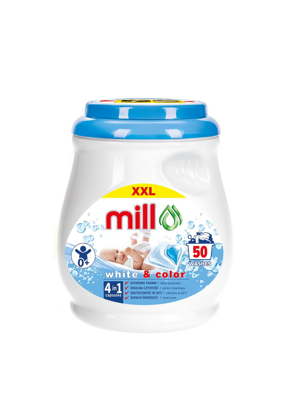 Капсули для прання 2в1 BABY 50шт (4/192) ( PROFESSIONAL) Mill (335425499)