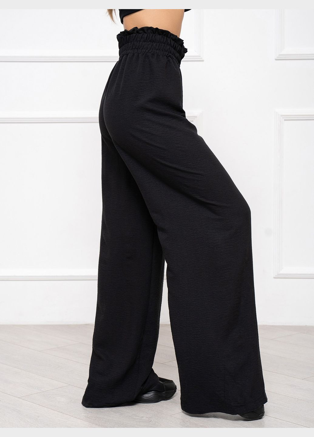 Трендовые штаны палаццо с широкой резинкой No Brand (322667424)