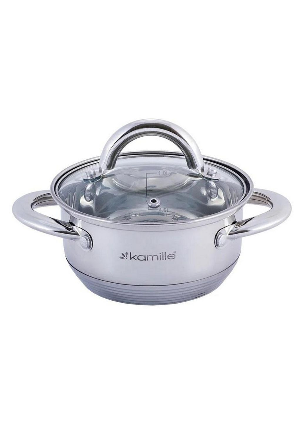 Каструля з нержавіючої сталі з 7-шаровим індукційним дном Ø16 см Kamille (289367257)