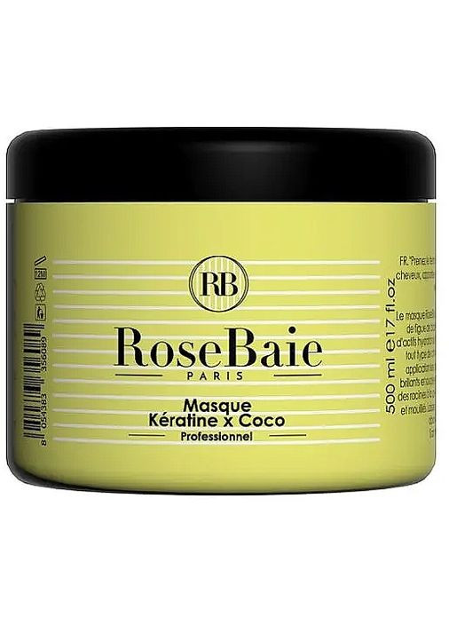 Маска для волосся "Кератин і кокос" Keratin & Coconut Mask 500ml (1296363-195710) RoseBaie (368615462)