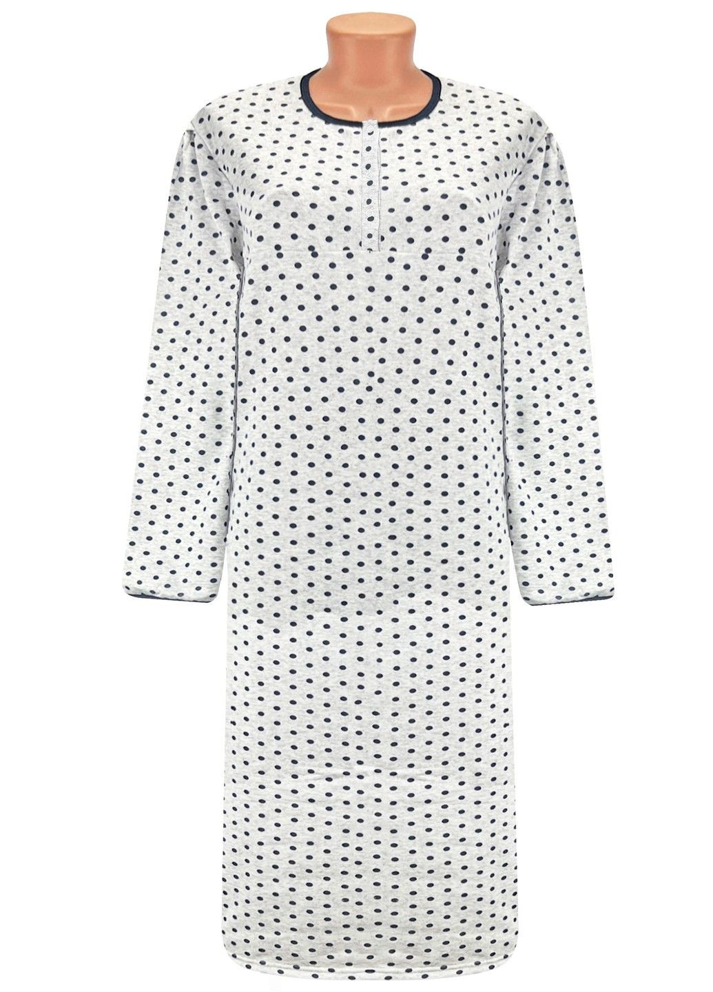 Нічна сорочка з начосом на кнопках горох Жемчужина стилей 4163 (315504853)