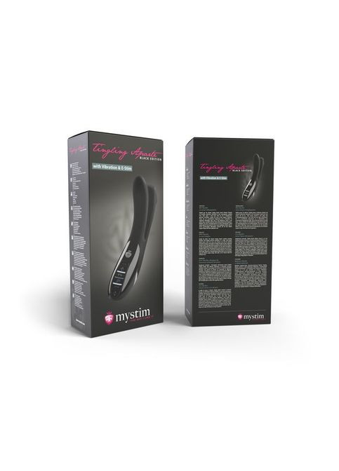 Вибратор двойной с электростимуляцией Tingling Aparte eStim Black, миостимулятор Mystim (297587711)