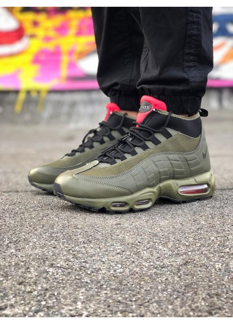 Сірі Зимовий кросівки чоловічі nike air max 95 sneakerboot green найк аір макс 95 No Brand