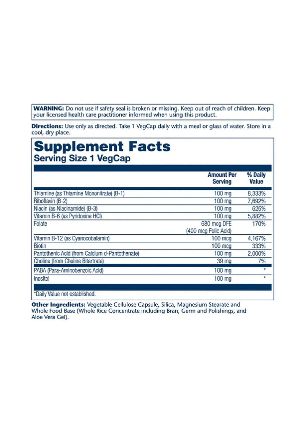 , Комплекс вітамінів групи B 100, 50 капсул VegCap Solaray (365728833)