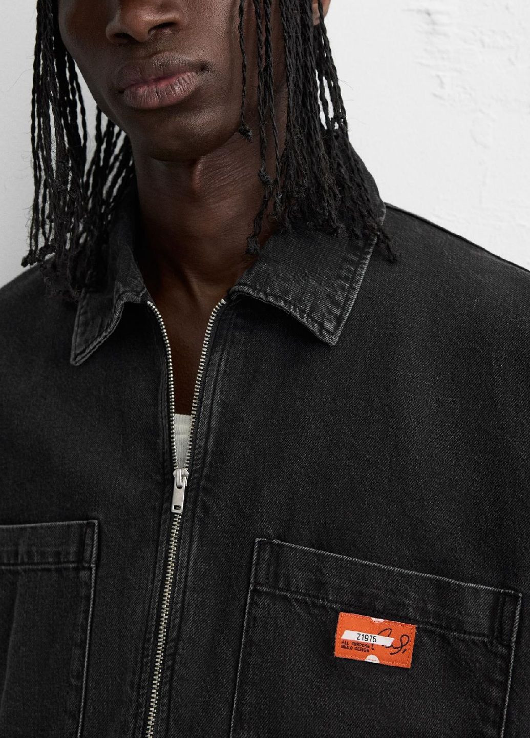 Черная футболка-поло для мужчин Zara однотонная