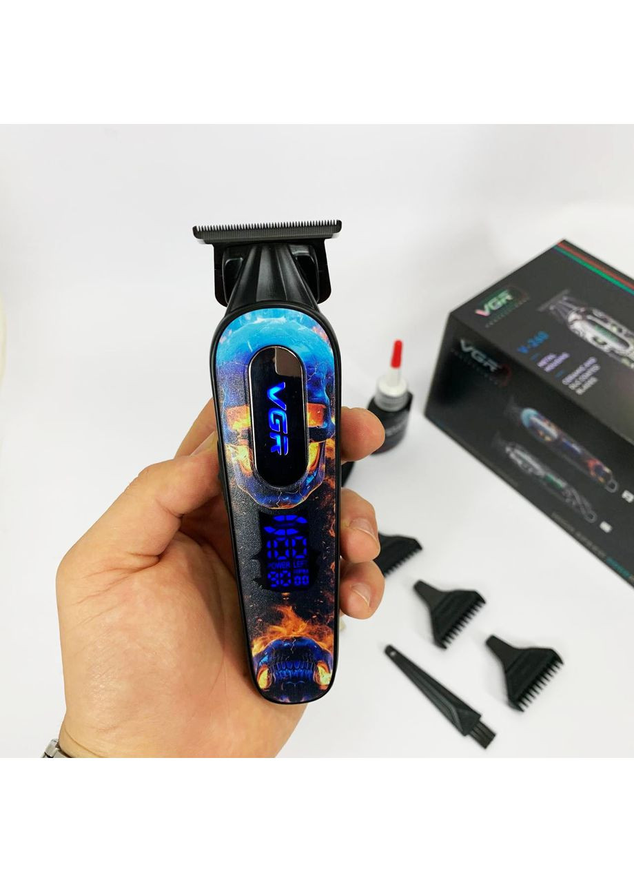 Тример акумуляторний для стрижки V-260 RED, 3 насадки, LED дисплей VGR (364665569)