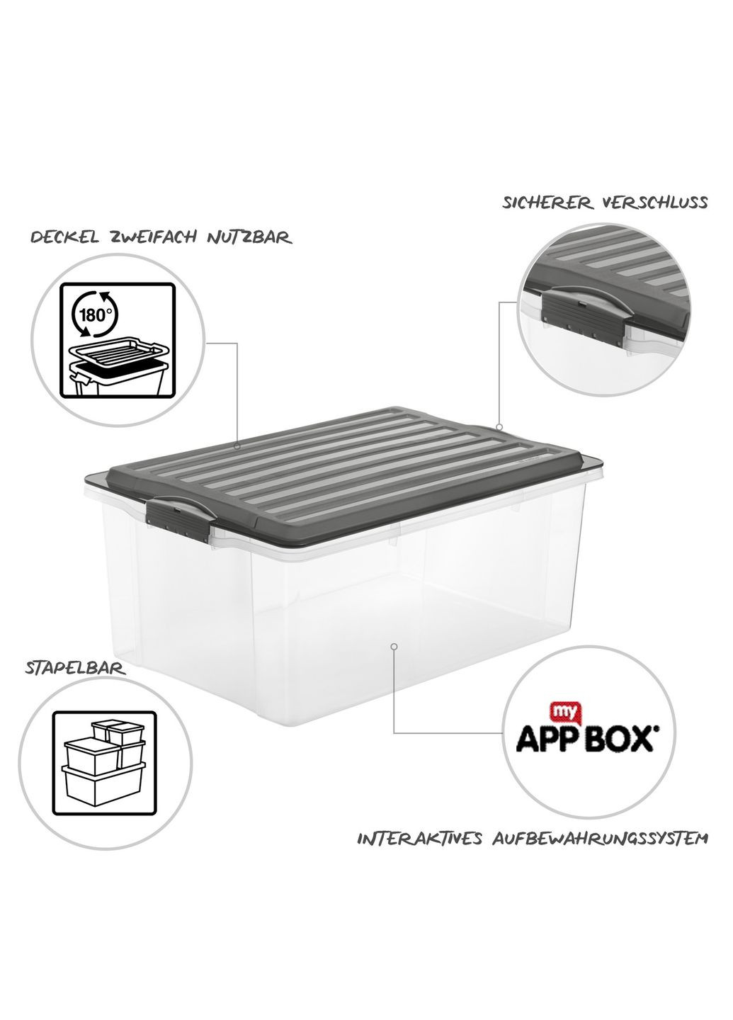 Контейнер для зберігання пластиковий з кришкою Compact A3, 38 л (17677) Rotho (334006285)