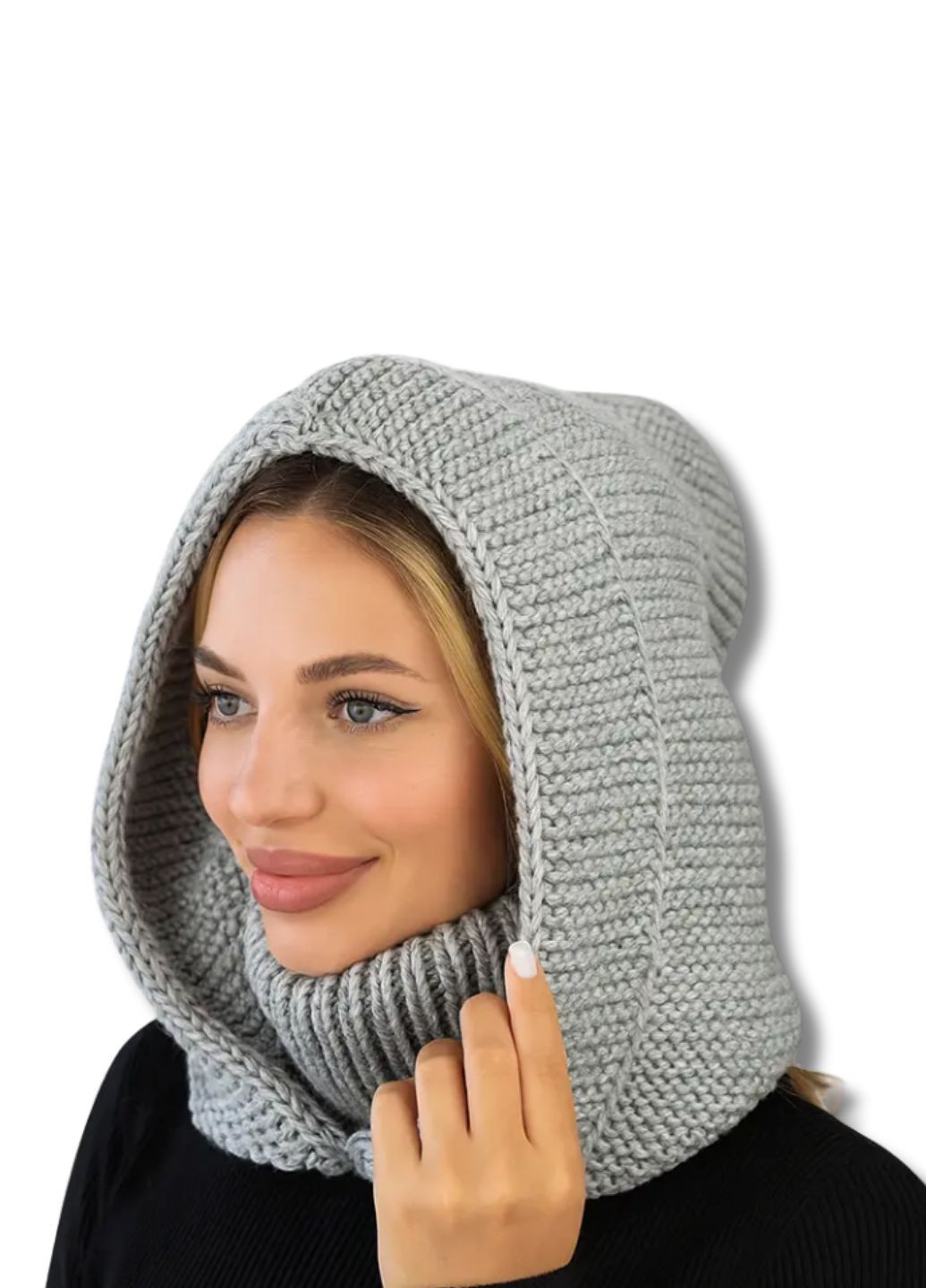 -капюшон з коміром в'язаний - Анжеліка. No Brand Жіночий капор (363019856)