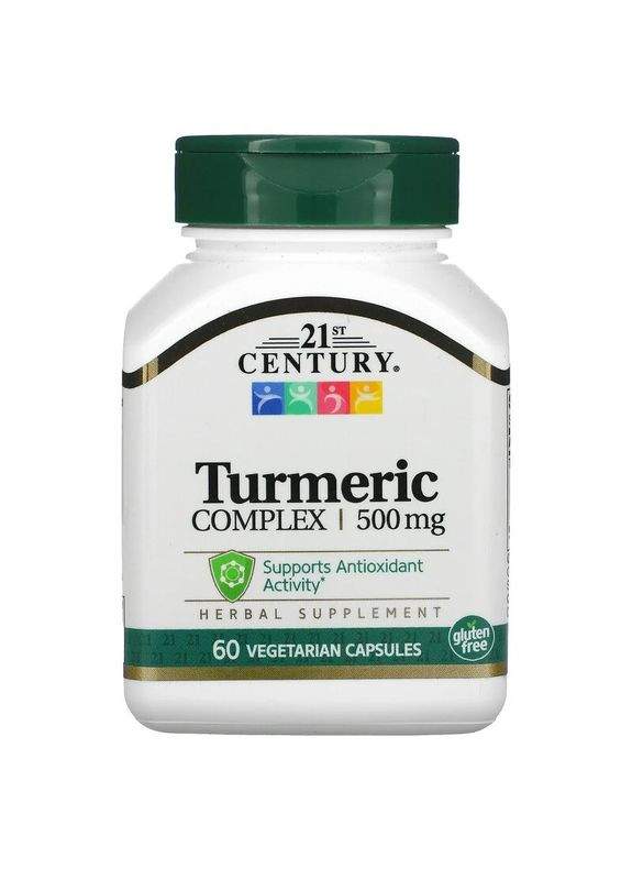 Комплекс с куркумой 500 мг Turmeric Complex антиоксидант 60 вегетарианских капсул 21st Century (263517368)