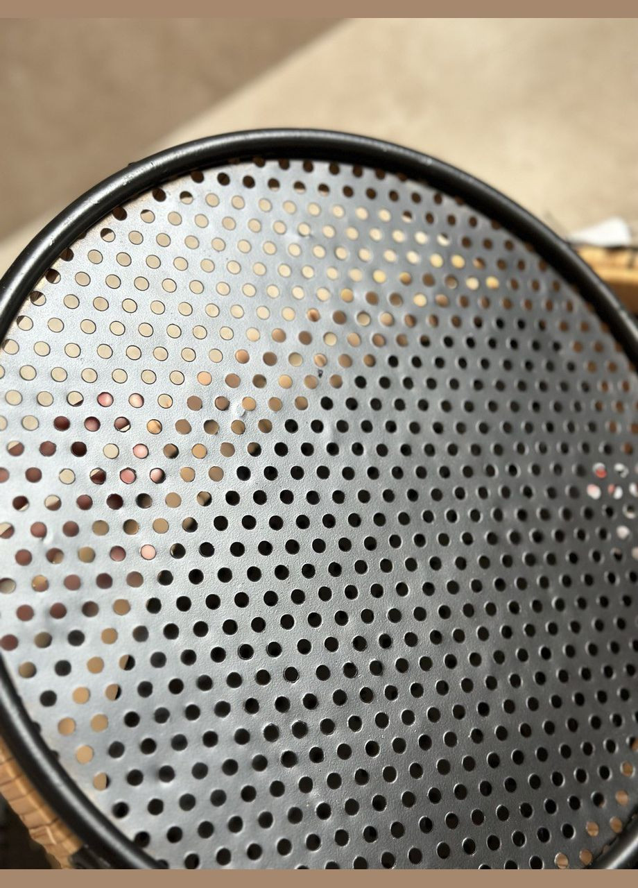 Піднос металевий з бортиком ротанговим діаметр 50 см Бельгія (121852) J-Line (305394895)