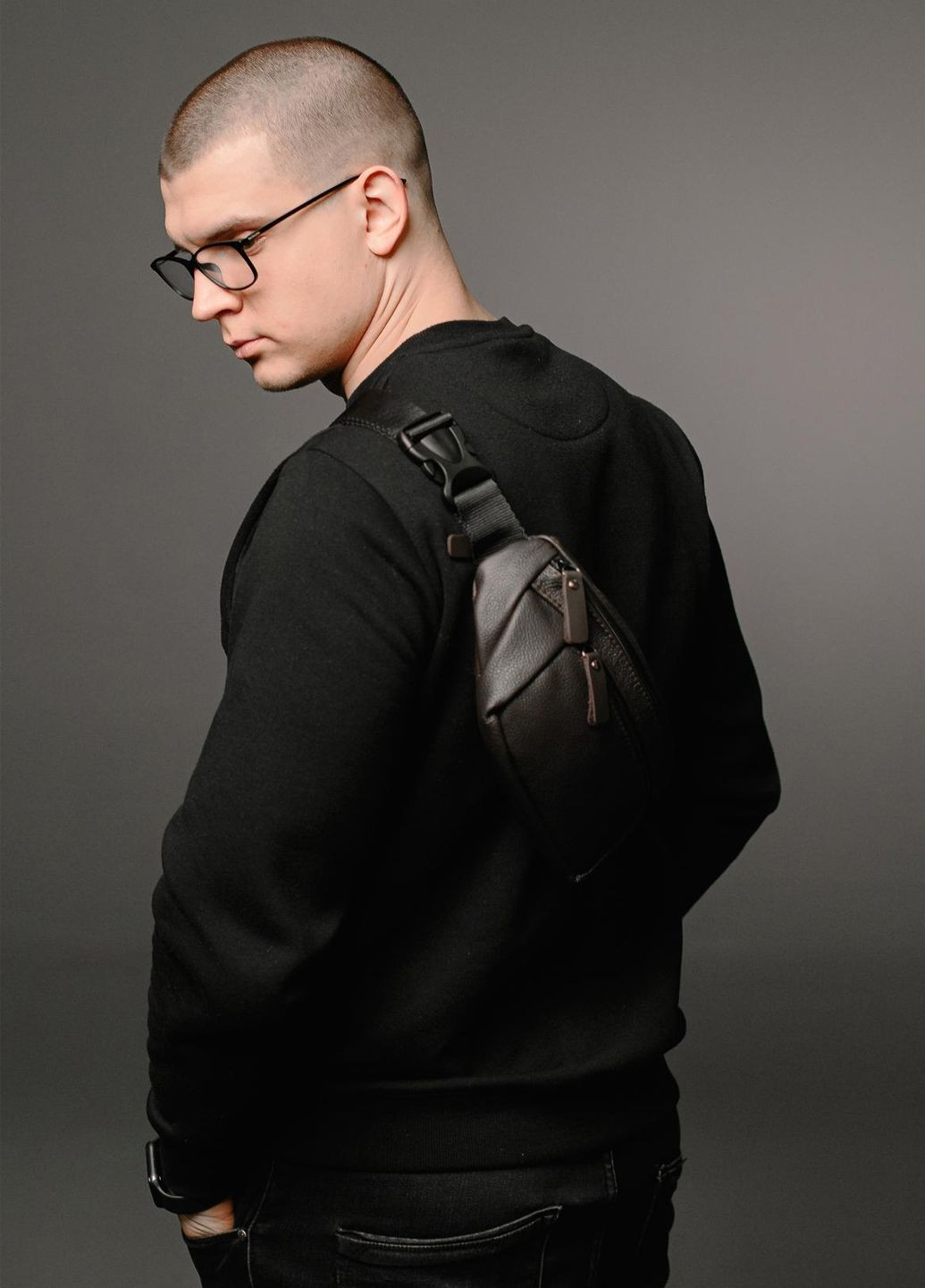 Сумка-бананка для мужчин из натуральной кожи флотар Vishnya (317437328)