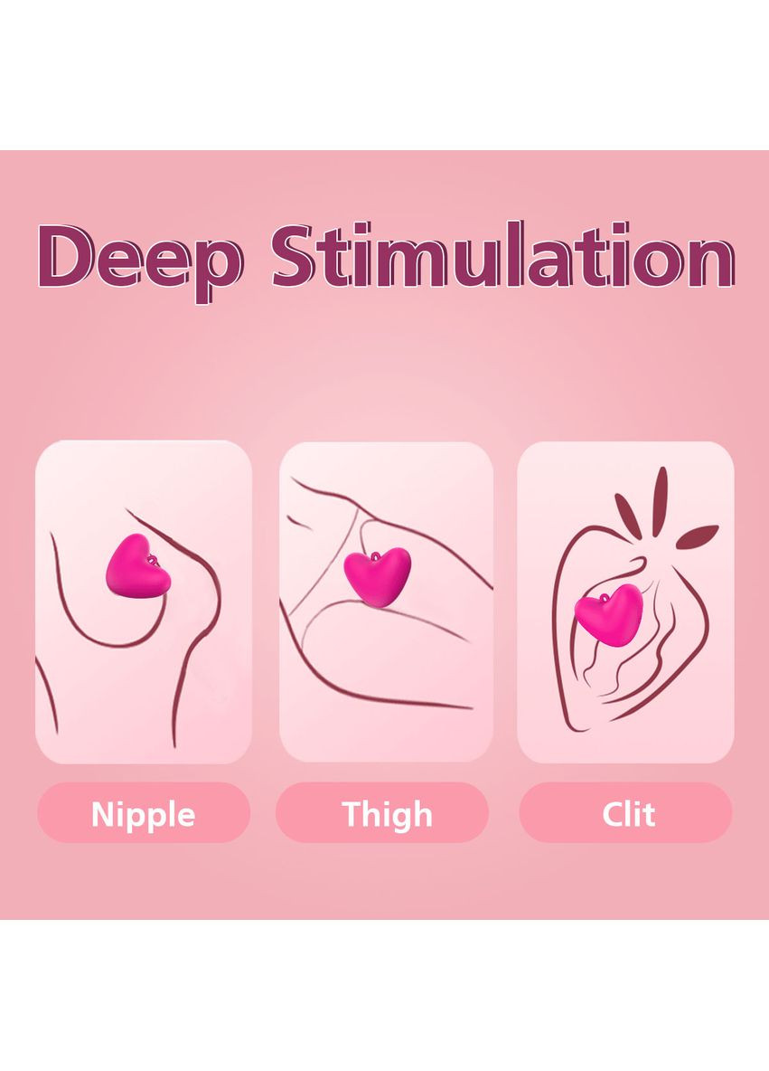 Міні-вібратор кліторальний Eileen у формі серця рожевий, 10 режимів вібрації Every Night Toys (366667811)