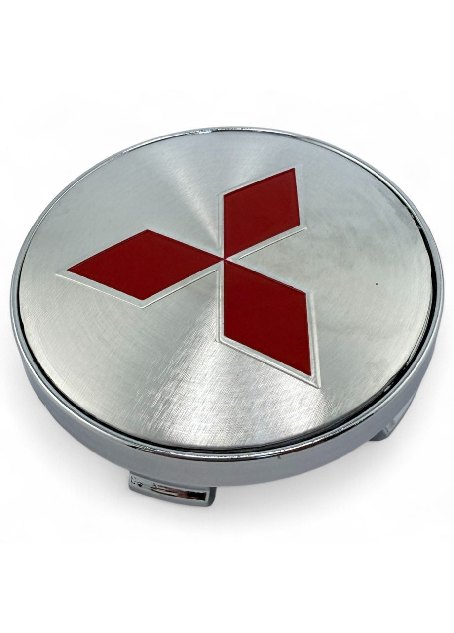 1 штука Колпачок в диски Мицубиси заглушка для дисков 60/56 мм. Серебряные с красным логотипом. No Brand (364959062)