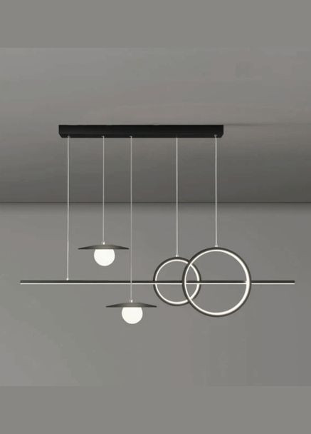 Люстра светодиодная подвесная LED светильник для квартиры на потолок лэд 27606 Черный 30-160х15х120 см. Sunnysky (364502210)