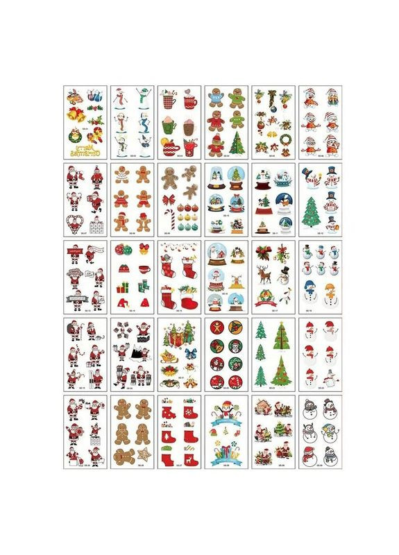 Набор детских временных тату "Рождество и Новый год №2" tattoo-mini-set-cmas-30-2 No Brand (330601765)