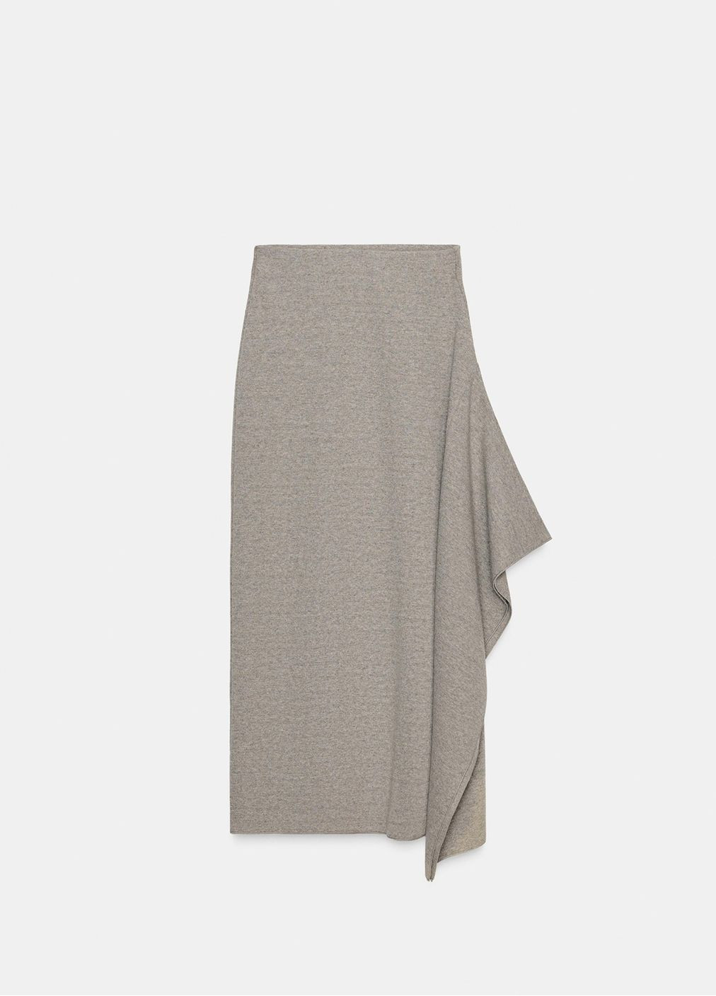 Серо-коричневая однотонная юбка Zara